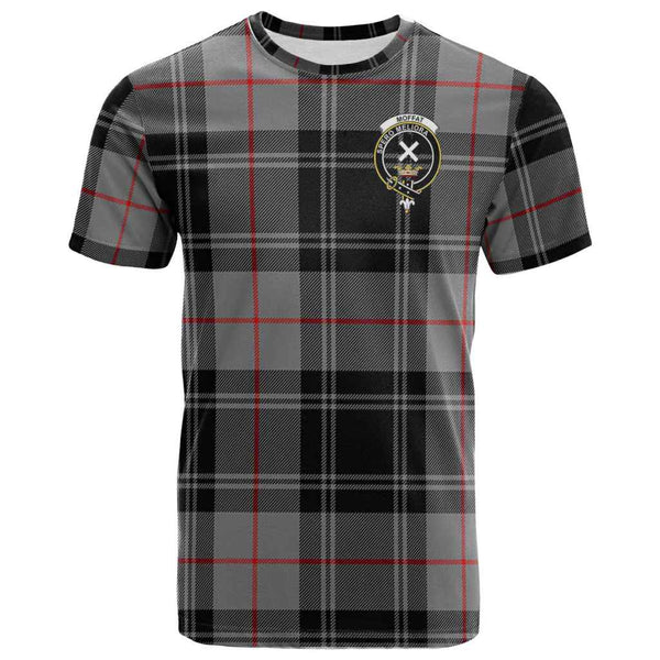 Scottish Moffat Clan Crest Tartan T-Shirt Front Side Tartan Plaid