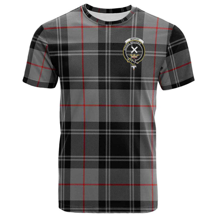 Scottish Moffat Clan Crest Tartan T-Shirt Front Side Tartan Plaid