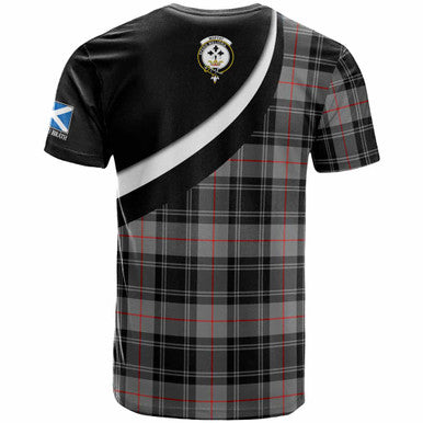 Scottish Moffat Clan Crest Tartan T-Shirt - Scotland Forever Style Back Side Tartan Plaid