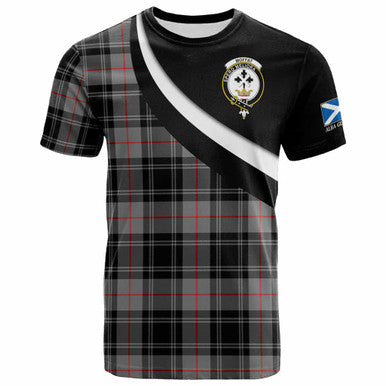 Scottish Moffat Clan Crest Tartan T-Shirt - Scotland Forever Style Front Side Tartan Plaid