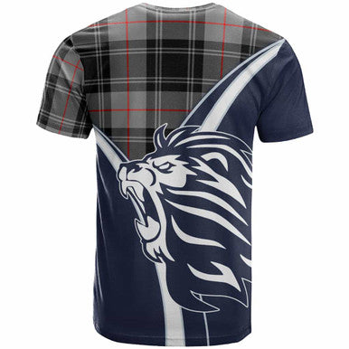 Scottish Moffat Clan Crest Tartan T-Shirt - Bend Style Back Side Tartan Plaid