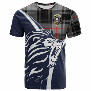 Scottish Moffat Clan Crest Tartan T-Shirt - Bend Style Front Side Tartan Plaid