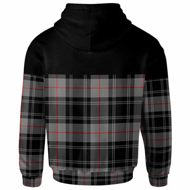 Scottish Moffat Modern Clan Tartan Hoodie - Horizontal Style Back Side Tartan Plaid