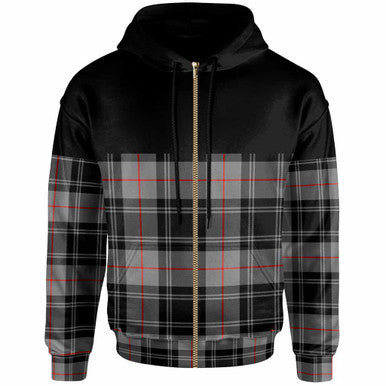 Scottish Moffat Modern Clan Tartan Hoodie - Horizontal Style Zip Tartan Plaid