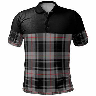 Scottish Moffat Modern Clan Tartan Polo Shirt - Horizontal Style Front Side Tartan Plaid