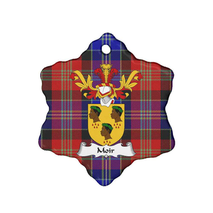 Scottish Moir Clan Crest Tartan Ceramic Ornament Snow Flake Shape Tartan Plaid
