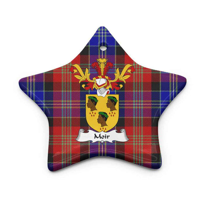 Scottish Moir Clan Crest Tartan Ceramic Ornament Star Shape Tartan Plaid