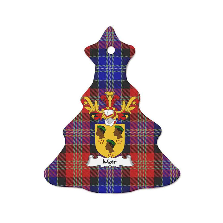 Scottish Moir Clan Crest Tartan Ceramic Ornament Tree Shape Tartan Plaid