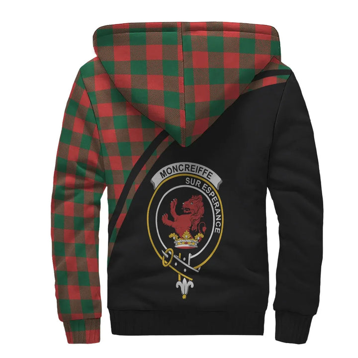 Scottish Moncreiffe Clan Crest Tartan Curve Sherpa Hoodie