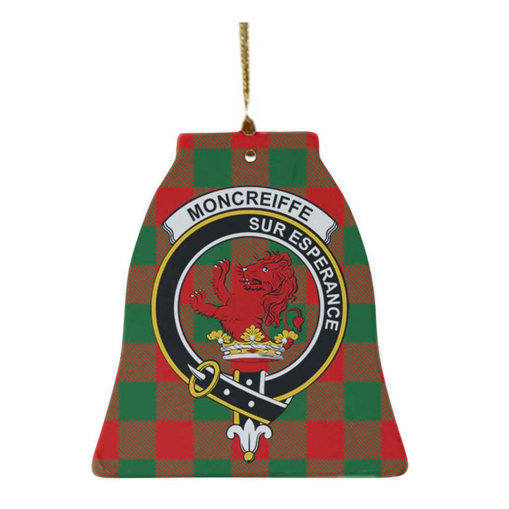 Scottish Moncrieffe Clan Crest Tartan Ceramic Ornament Bell Shape Tartan Plaid