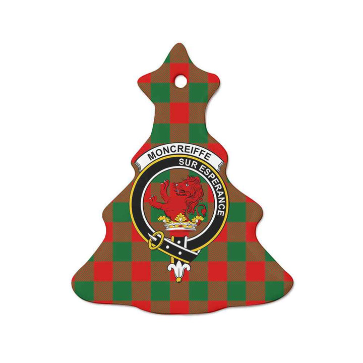 Scottish Moncrieffe Clan Crest Tartan Ceramic Ornament Tree Shape Tartan Plaid