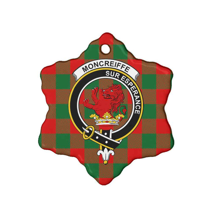 Scottish Moncrieffe Clan Crest Tartan Ceramic Ornament Snow Flake Shape Tartan Plaid