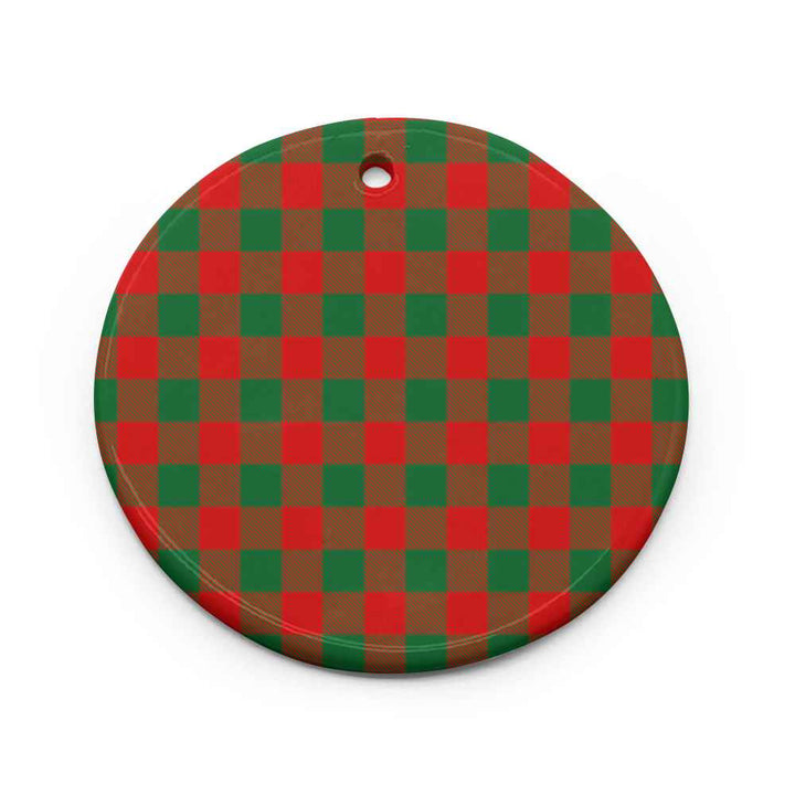 Scottish Moncrieffe Clan Tartan Ceramic Ornament Circle Shape Tartan Plaid