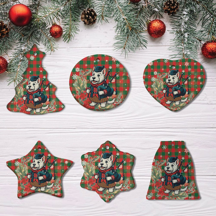 Scottish Moncrieffe Clan Tartan Ceramic Ornament Cute Scottish Terrier Dog All Style Tartan Plaid