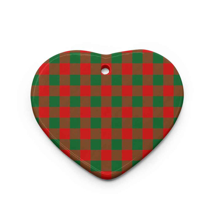 Scottish Moncrieffe Clan Tartan Ceramic Ornament Heart Shape Tartan Plaid