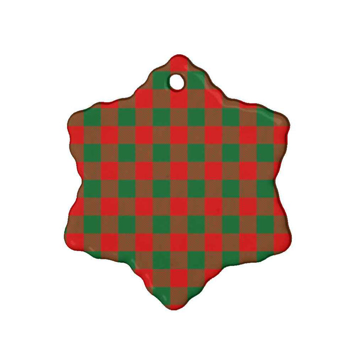 Scottish Moncrieffe Clan Tartan Ceramic Ornament Snow Flake Shape Tartan Plaid
