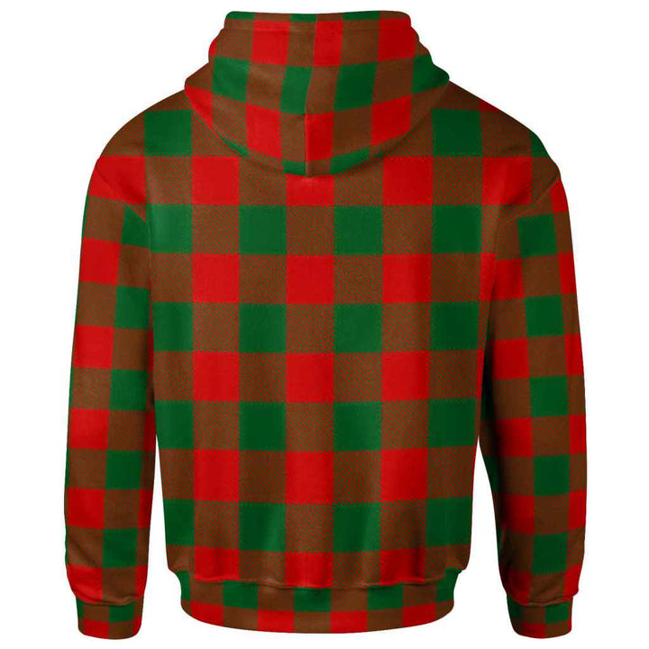 Scottish Moncrieffe Clan Tartan Hoodie Back Side Tartan Plaid