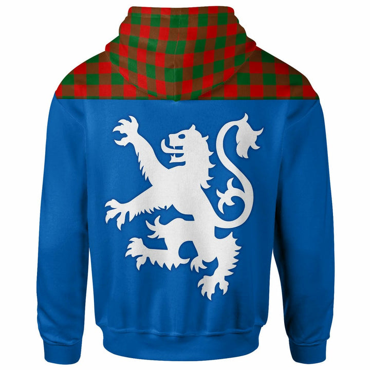Scottish Moncrieffe Clan Tartan Hoodie - Lion Rampant of Scotland With Flag back Side Tartan Plaid