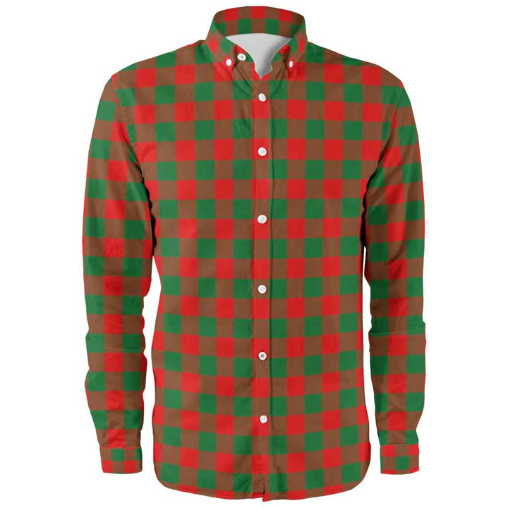 Scottish Moncrieffe Clan Tartan Long Sleeve Shirt Front Side Tartan Plaid