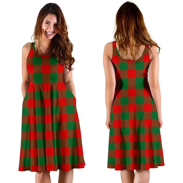 Scottish Moncrieffe Clan Tartan Women Midi Dress