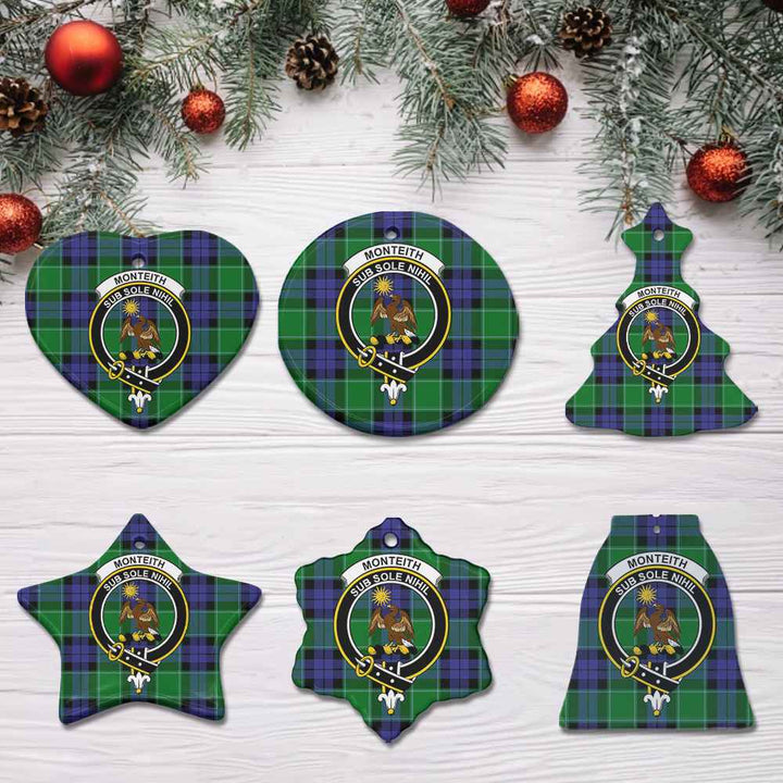 Scottish Monteith Clan Crest Tartan Ceramic Ornament All Tartan Plaid