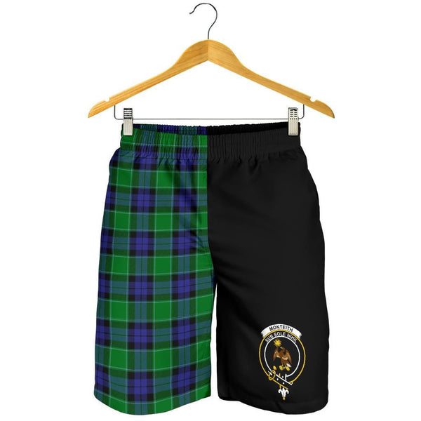 Scottish Monteith Clan Crest Tartan Half of Me Men's Shorts