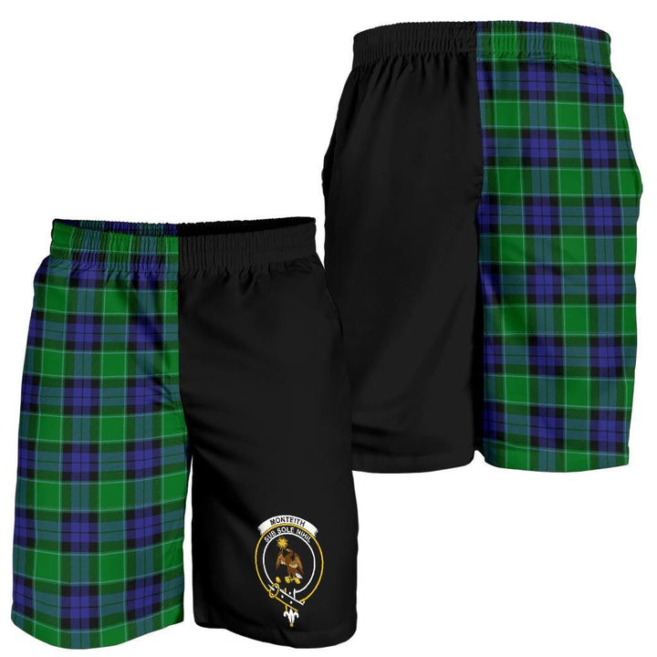 Scottish Monteith Clan Crest Tartan Half of Me Men's Shorts