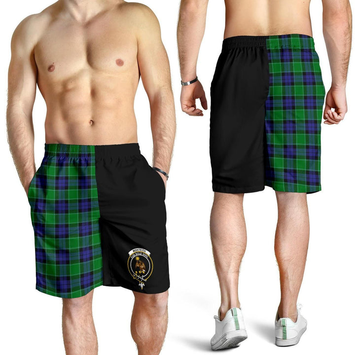 Scottish Monteith Clan Crest Tartan Half of Me Men's Shorts