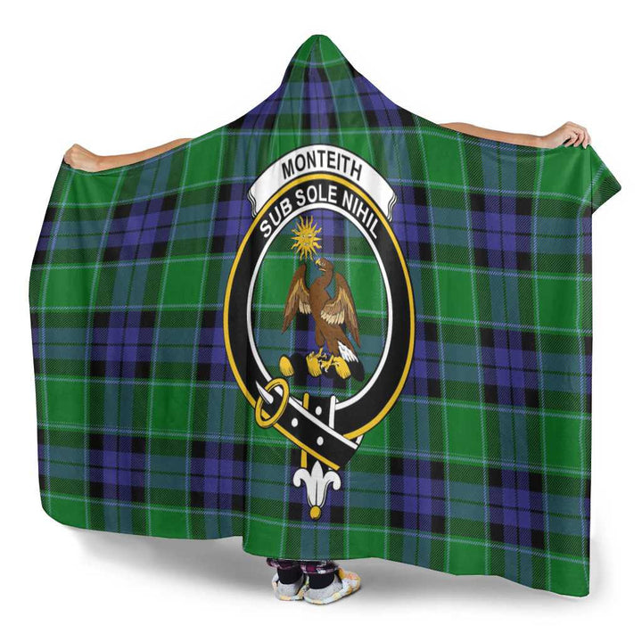 Scottish Monteith Clan Crest Tartan Hooded Blanket Tartan Plaid 3