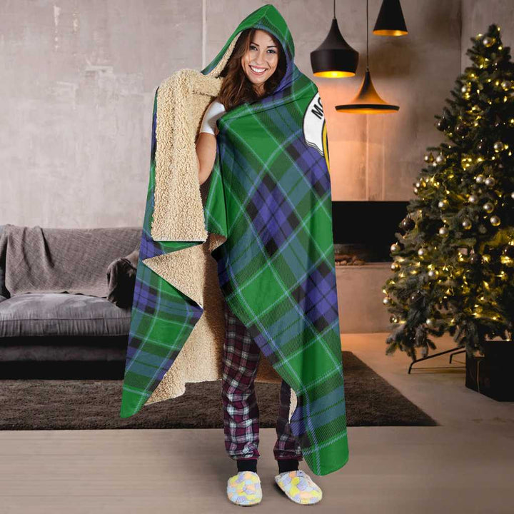 Scottish Monteith Clan Crest Tartan Hooded Blanket Tartan Plaid 6