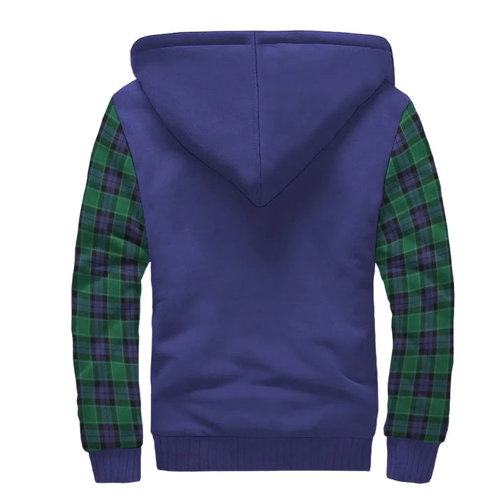 Scottish Monteith Clan Crest Tartan Plaid Sleeve Sherpa Hoodie