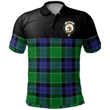 Scottish Monteith Clan Crest Tartan Polo Shirt - Horizontal Style Front Side Tartan Plaid