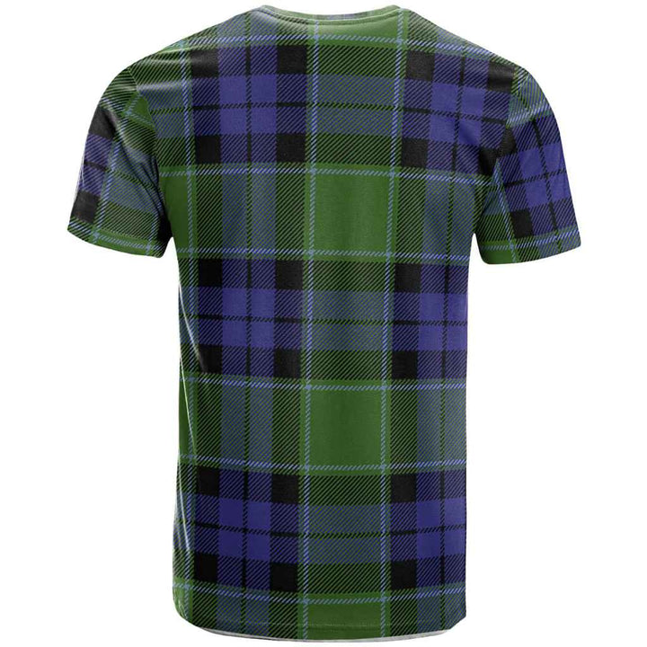 Scottish Monteith Clan Crest Tartan T-Shirt Back Side Tartan Plaid
