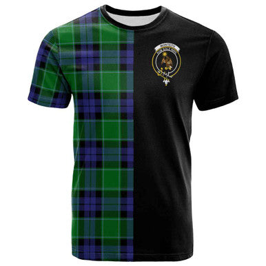 Scottish Monteith Clan Crest Tartan T-Shirt Half in Me Front Side Tartan Plaid