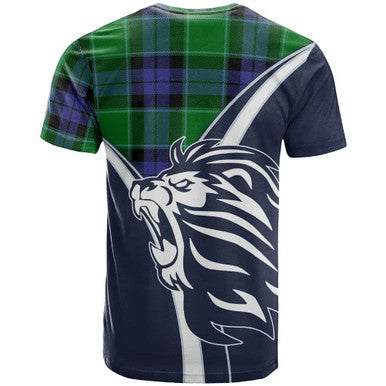 Scottish Monteith Clan Crest Tartan T-Shirt - Bend Style Back Side Tartan Plaid