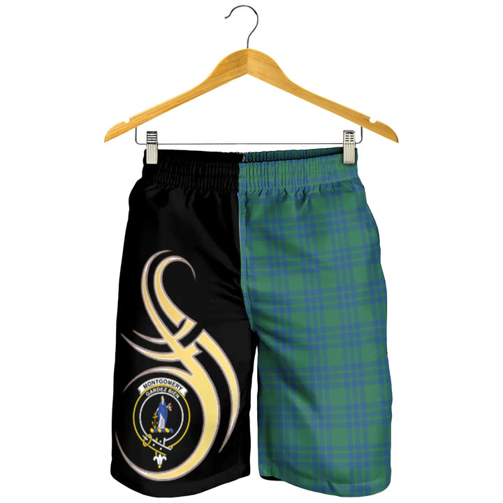Scottish Montgomery Ancient Clan Crest Tartan Believe in Me Men's Shorts