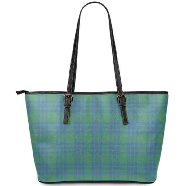 Scottish Montgomery Ancient Clan Tartan Leather Tote Tartan Plaid