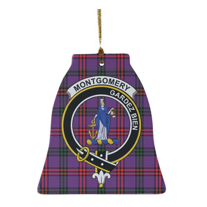 Scottish Montgomery Clan Crest Tartan Ceramic Ornament Bell Shape Tartan Plaid