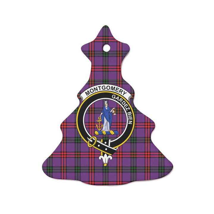 Scottish Montgomery Clan Crest Tartan Ceramic Ornament Tree Shape Tartan Plaid
