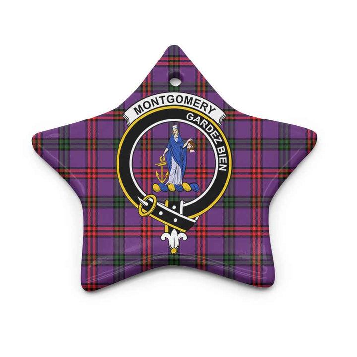 Scottish Montgomery Clan Crest Tartan Ceramic Ornament Star Shape Tartan Plaid
