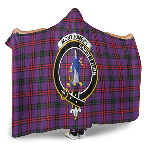 Scottish Montgomery Clan Crest Tartan Hooded Blanket Tartan Plaid 2