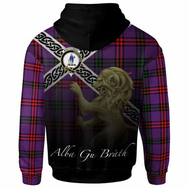 Scottish Montgomery Clan Crest Tartan Hoodie - Scotland Lion Back Side Tartan Plaid