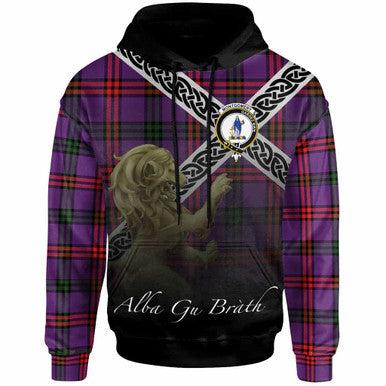 Scottish Montgomery Clan Crest Tartan Hoodie - Scotland Lion Front Side Tartan Plaid
