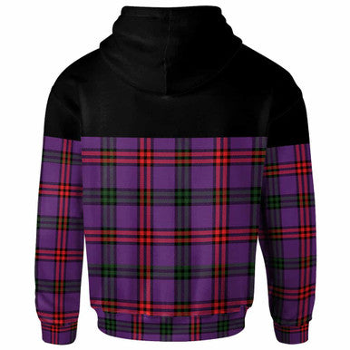 Scottish Montgomery Clan Crest Tartan Hoodie - Horizontal Style Back Side Tartan Plaid