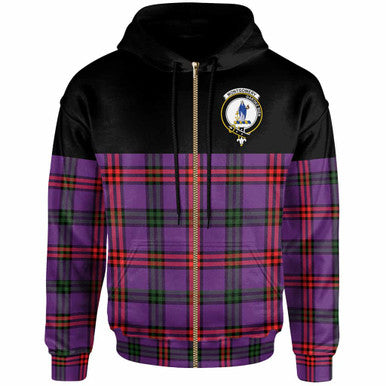Scottish Montgomery Clan Crest Tartan Hoodie - Horizontal Style Zip-up Tartan Plaid