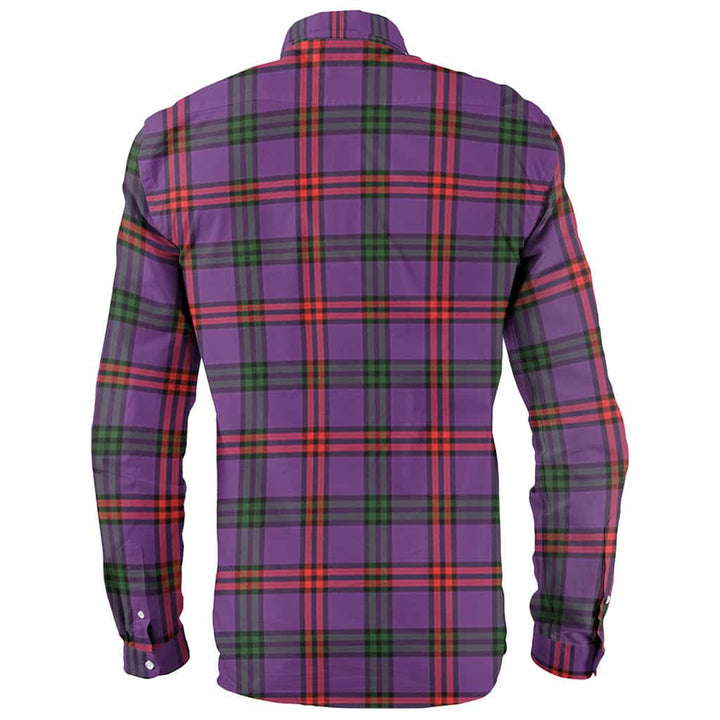 Scottish Montgomery Clan Crest Tartan Long Sleeve Shirt Back Side Tartan Plaid