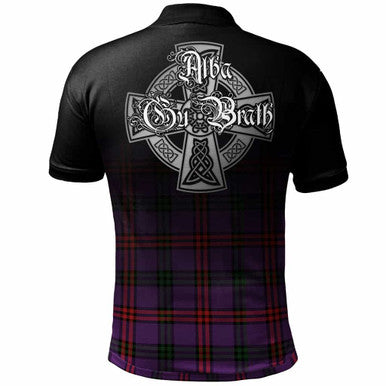 Scottish Montgomery Clan Crest Tartan Polo Shirt - Alba Gu Brath Family Crest Celtic Inspired Back Side Tartan Plaid