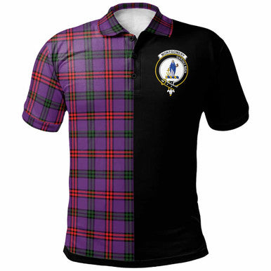Scottish Montgomery Clan Crest Tartan Polo Shirt - Half in Me Front Side Tartan Plaid