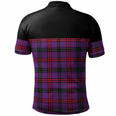 Scottish Montgomery Clan Crest Tartan Polo Shirt - Horizontal Style Back Side Tartan Plaid