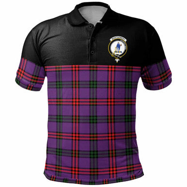 Scottish Montgomery Clan Crest Tartan Polo Shirt - Horizontal Style Front Side Tartan Plaid